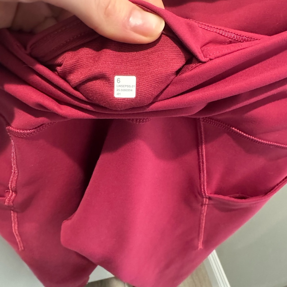 Lululemon wunder train with pockets Pomegranate Leggings - Picture 3 of 4